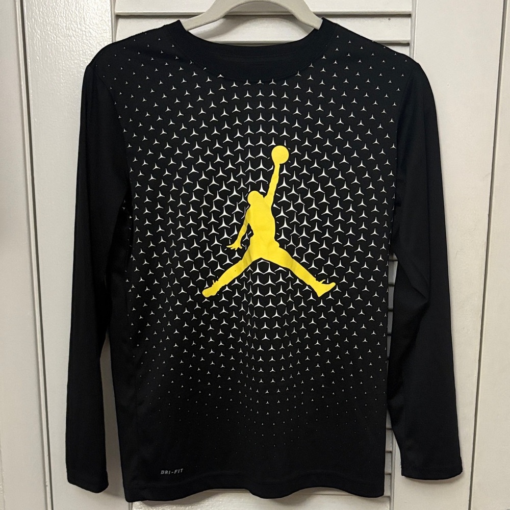 Jordan Black and Yellow Long Sleeve Tee